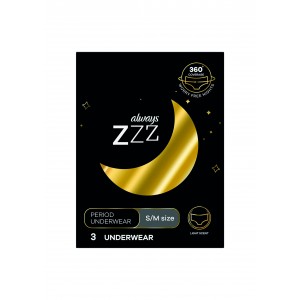 Always Zzz Disposable Overnight Period Underwear For Women Size S 3 pc 