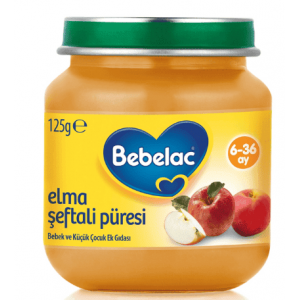 Bebelac Apple Peach Puree Baby Food 125 gr 