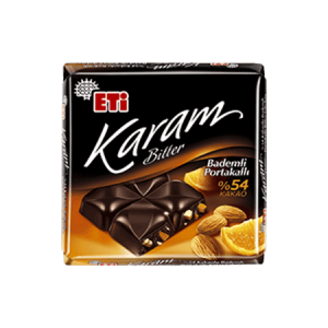 Eti Karam Bitter Chocolate With 54% Cocoa And Orange & Almonds 80 gr 