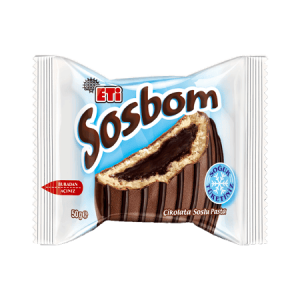 Eti Sosbom Chocolate Coated & Chocolate Sauce Filled Cake 50 gr 