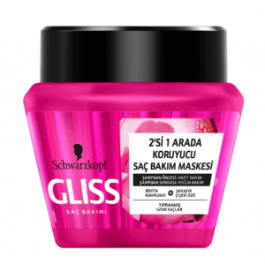 Gliss 2'si 1 Arada Koruyucu Saç Bakım Maskesi 300 Ml