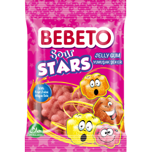 Kervan Gıda Bebeto Jelly Candy Sour Stars  40 Grx12