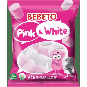 Kervan Gıda Bebeto Marshmallow Candy Pink And White 60 Grx12