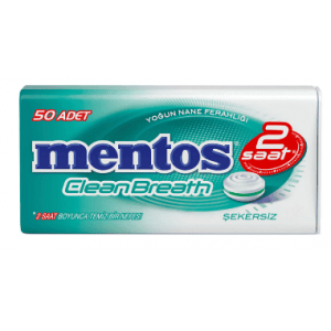 Mentos 2 Saat Clean Breath Metal Kutu Yoğun Naneli Şeker 35 Gr