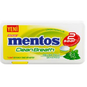 Mentos 2 Saat Clean Breath Plastik Dispenser Limonlu Şeker 21 Gr