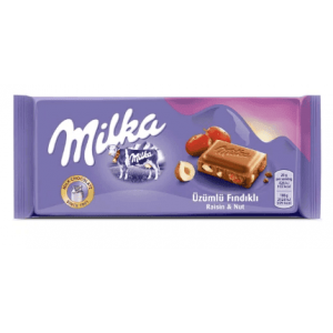Milka Tablet Çikolata Üzümlü Fındıklı 80 Gr