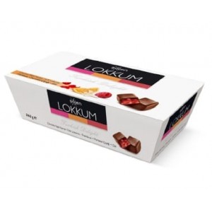 Şölen Lokkum Milk Chocolate Coated Mixed Fruit Flavored Turkish Delight With Fruit Particles 240 gr 