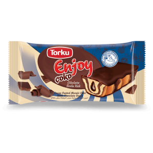 Torku Enjoy Çoko Kakao Kaplamalı Çikolata Soslu Mozaik Kek 55 Gr