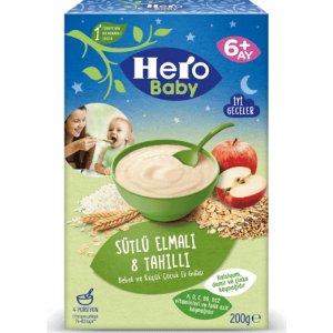 Ülker Hero Baby 8 Grain Baby Food With Milk, Apple 200 gr