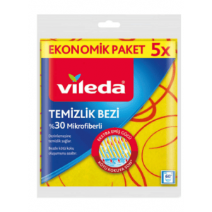 Vileda 30% Microfiber Cleaning Cloth 5 pc 