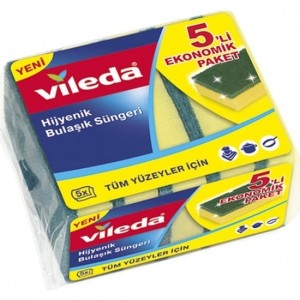 Vileda Green Flat Sponge Economic Packet 5 pc