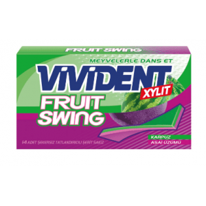 Vivident Fruit Swing Karpuz&asai Üzümü Aromalı Sakız 26 Gr