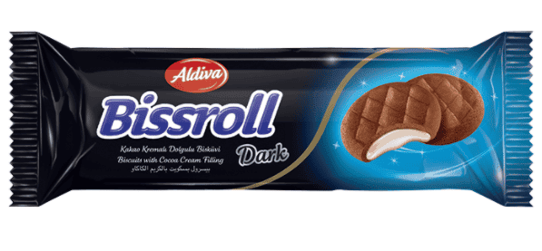 Aldiva Bissroll Bitter Cocoa Biscuit With Coconut Cream Filling 54 gr 