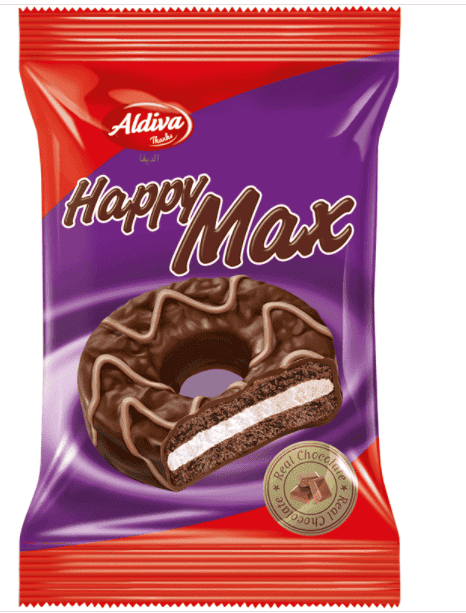 Aldiva Happy Max Milk Chocolate Coated Biscuit With Marsmallow 30 gr 