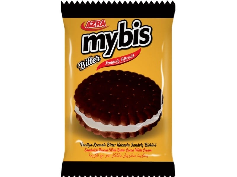 Azra Biscuit Mybis Cocoa Sandwich Biscuit With Vanilla Cream 25 gr 