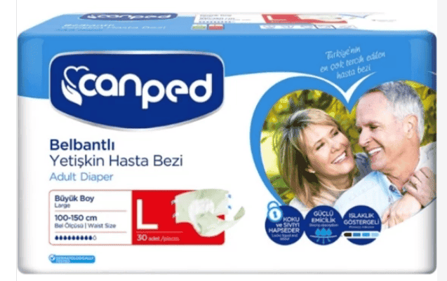 Canped Adult Diaper With Belt Size L 30 pcs