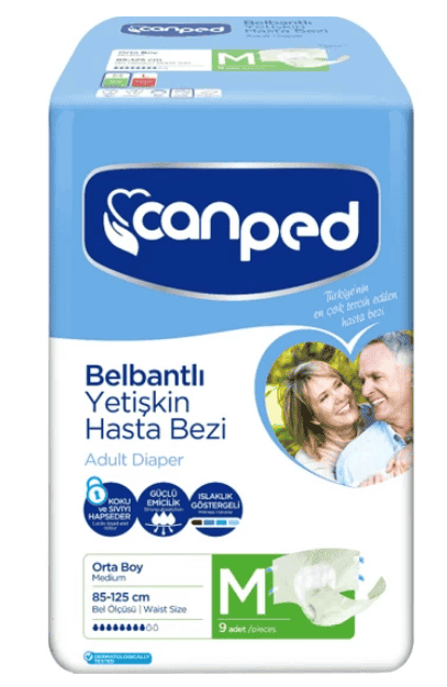 Canped Adult Diaper With Belt Size M 9 pcs