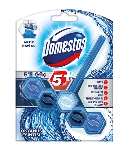 Domestos 5'li Güç Aktif Mavi Su Okyanus Esintisi 55 Gr