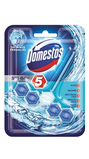 Domestos 5-Way Power Toilet Block Ocean Freshness 55 gr 