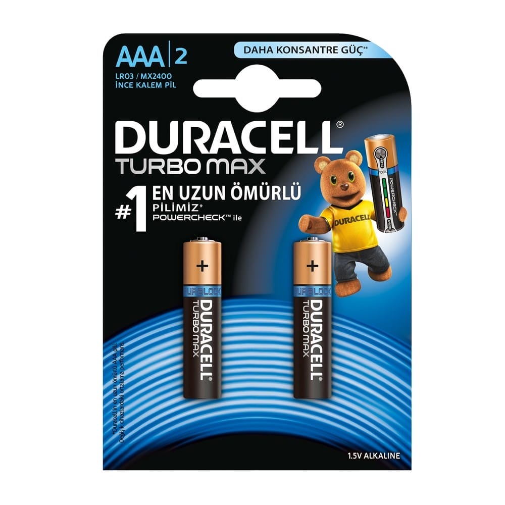 Duracell Turbo Max Slim Pen Battery 2 Aaa 2 pc 