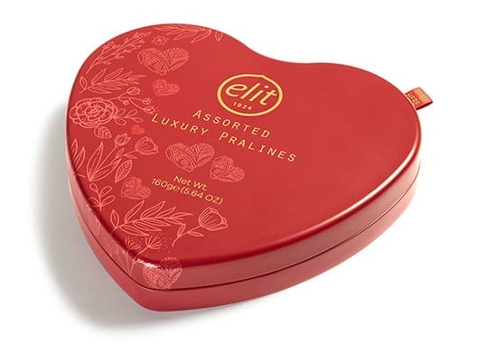 Elit Çikolata Elit Luxury Pralines Chocolate Metal Heart Box 160 gr 