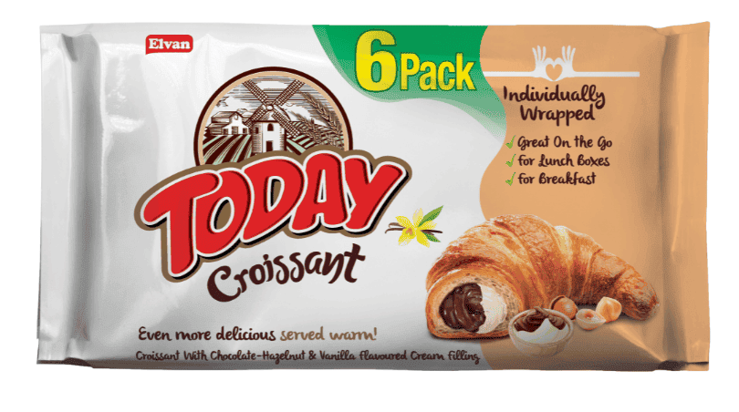 Elvan Cici Gusto Croissant With Vanilla Cream And Chocolate 45 gr