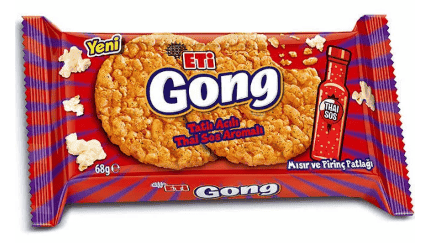 Eti Gong Sweet And Hot Corn Puffed Rice 68 gr