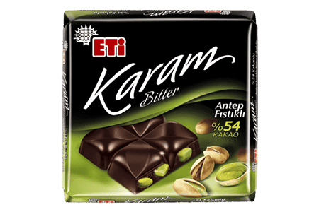 Eti Karam %54 Kakaolu Ve Fıstıklı Bitter Çikolata 80 Gr