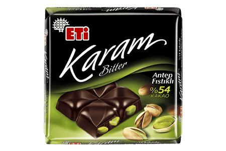 Eti Karam Bitter Chocolate With 54% Cocoa And Pistachio 80 gr 