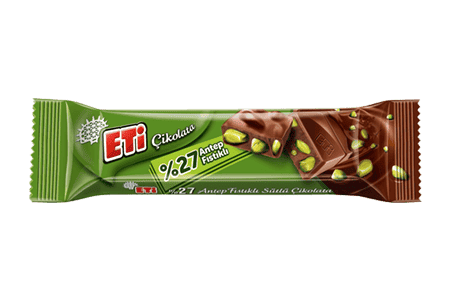 Eti Milk Chocolate With 27% Pistachio 30gr 