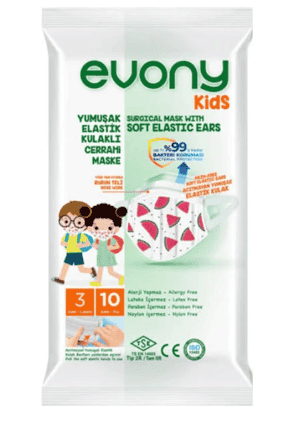 Evony Soft Elastic Ear Surgical Mask Kids 10 pcs