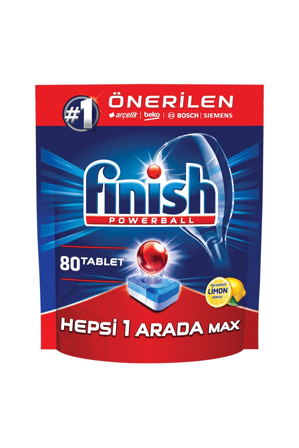 Finish Hepsi Bir Arada Yağ Giderici Limon Kokulu 80 Adet