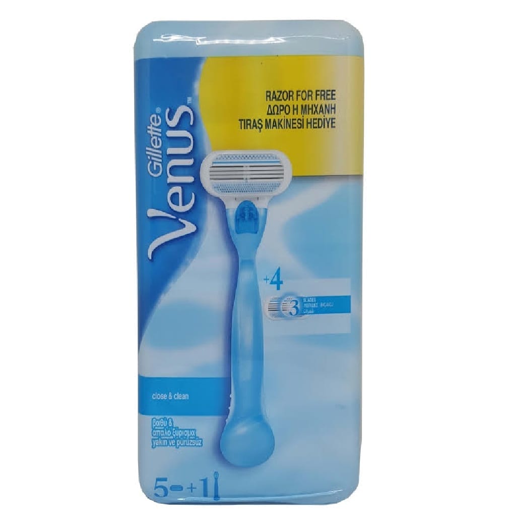 Gillette Venus Close&clean Razor With 5 Refill 1 pc 