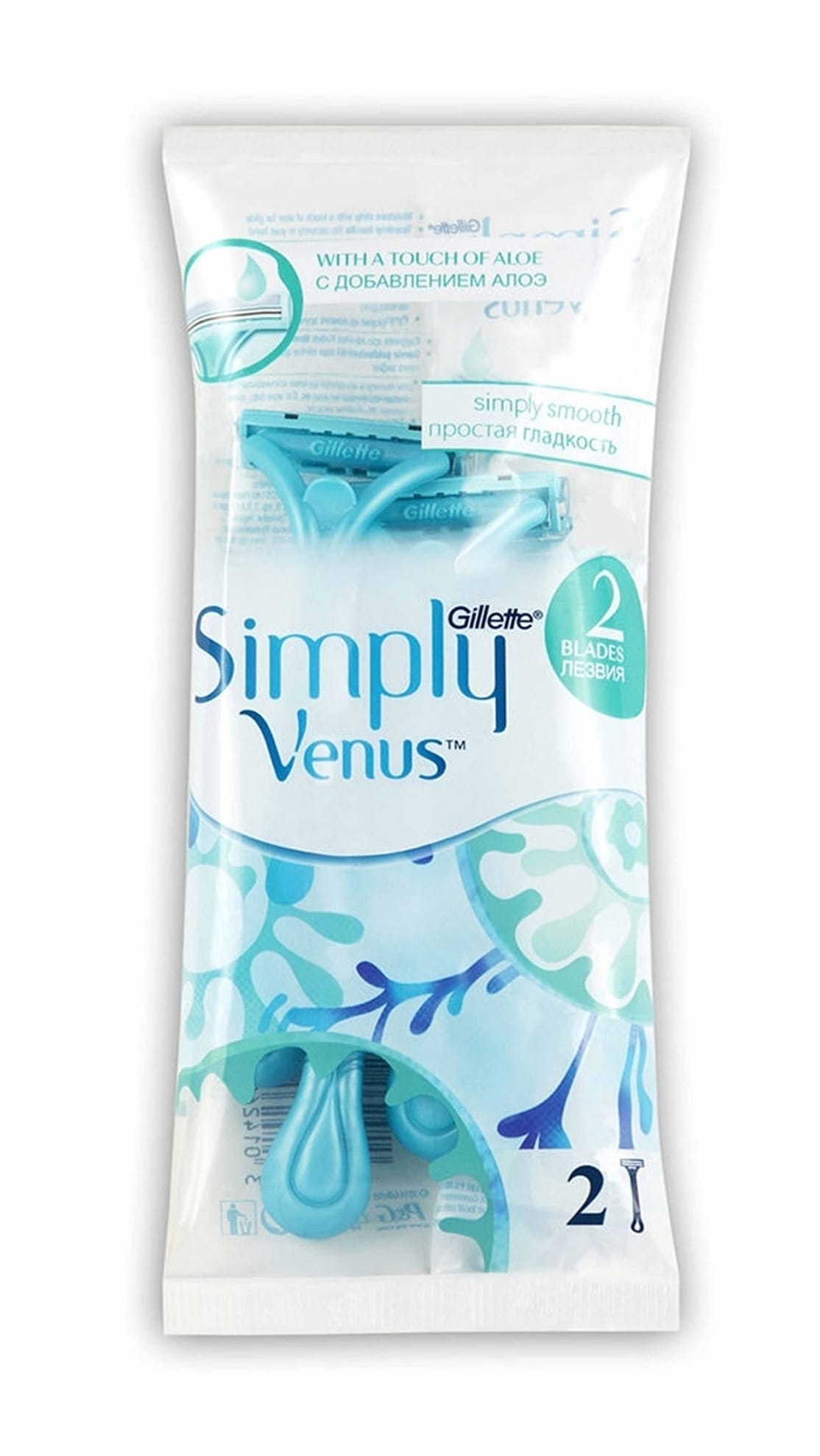 Gillette Venus Simply Smooth Tek Kullanımlık Razors 2 Adets 