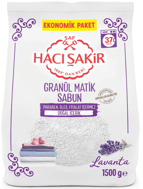 Hacı Şakir Granül Matik Sabun Lavanta 1500 Gr