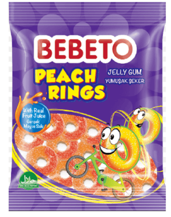 Kervan Gıda Bebeto Peach Rings 80 Gr