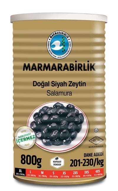 Marmarabirlik Siyah Zeytin Marbir Yağlı Salamura Yağ Ölçü : Xl 800 Gr