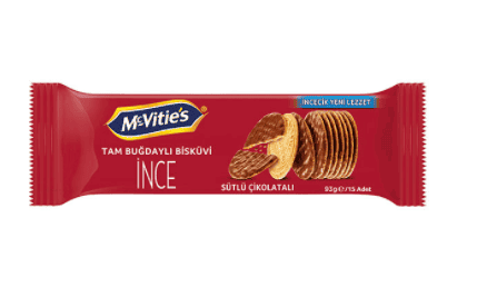 Mc Vitie's Tam Buğday Bisküvi Sütlü Çikolata İnce 93 Gr