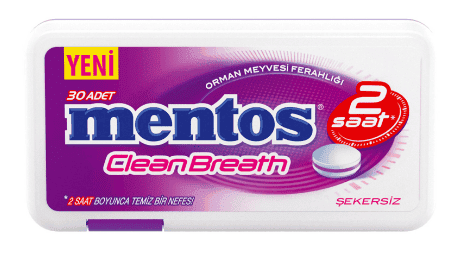 Mentos 2 Saat Clean Breath Plastik Dispenser Orman Meyveli Şeker 21 Gr