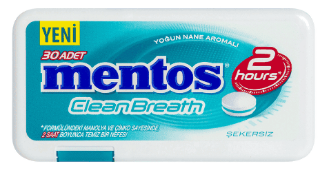 Mentos 2 Saat Clean Breath Plastik Dispenser Yoğun Naneli Şeker 21 Gr