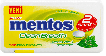 Mentos 2 Saat Clean Breath Plastik Dispenser Limonlu Şeker 21 Gr