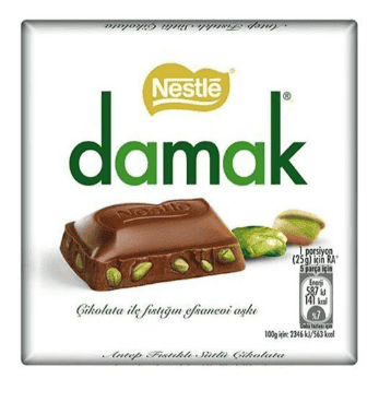 Nestle Damak Pistachio Milk Chocolate 65 gr