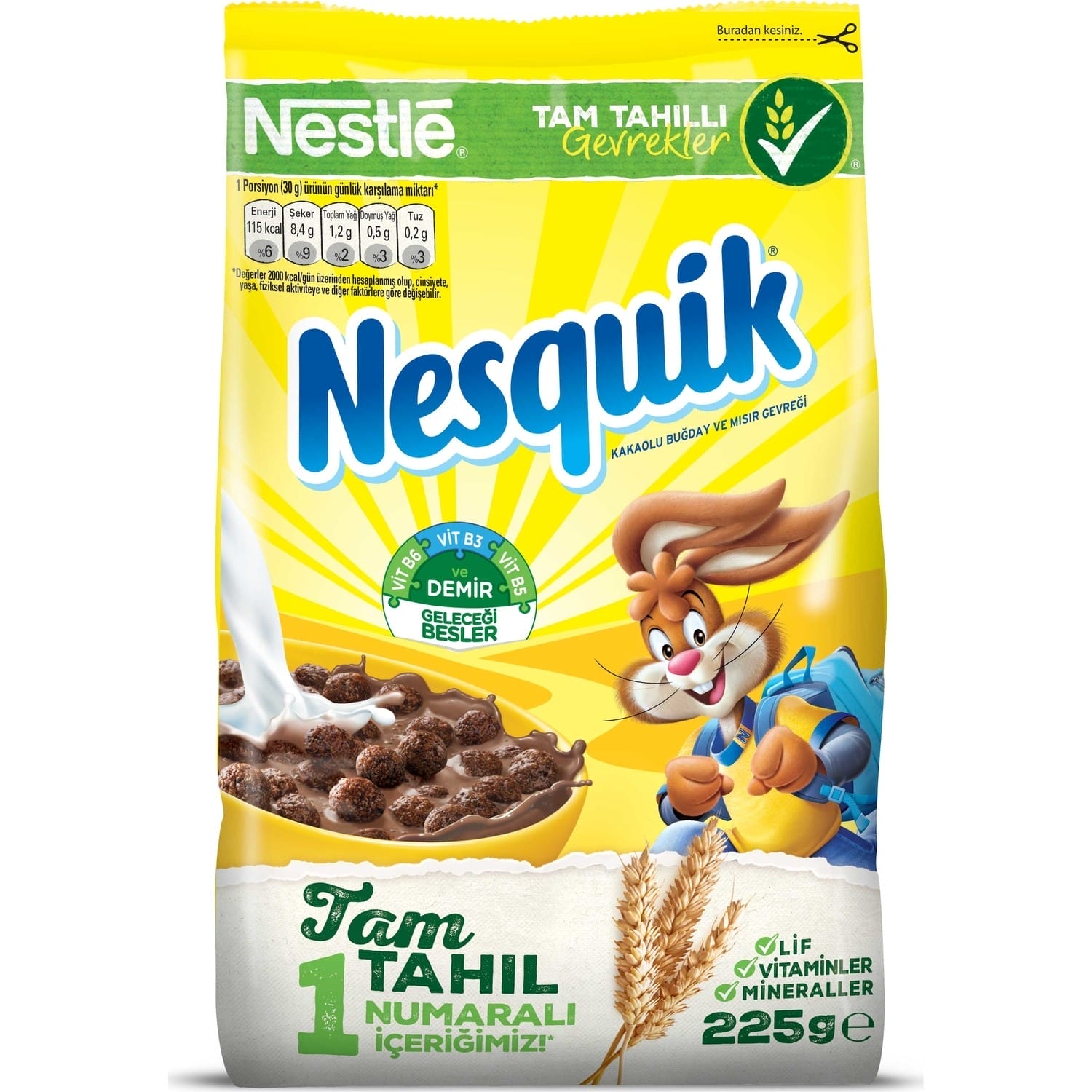 Nestle Nesquik Kakaolu Buğday Ve Mısır Gevreği 225 Gr