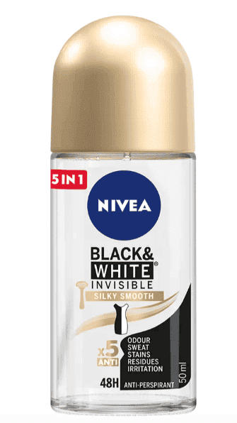 Nivea Deodorant B&w Silky Smooth Roll On 50 ml 