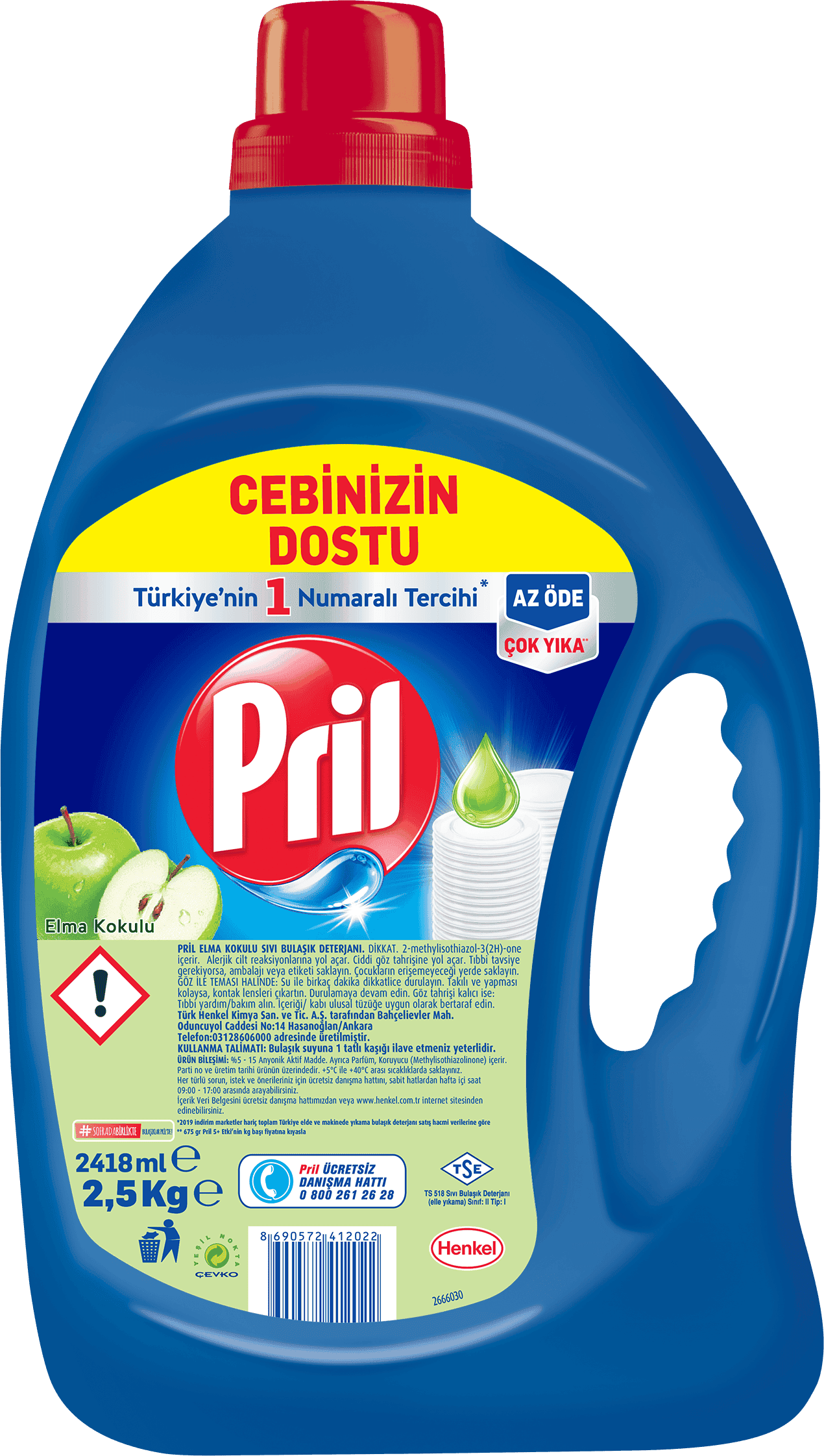 Pril Sıvı Bulaşık Deterjanı Elma 2.5 Kg