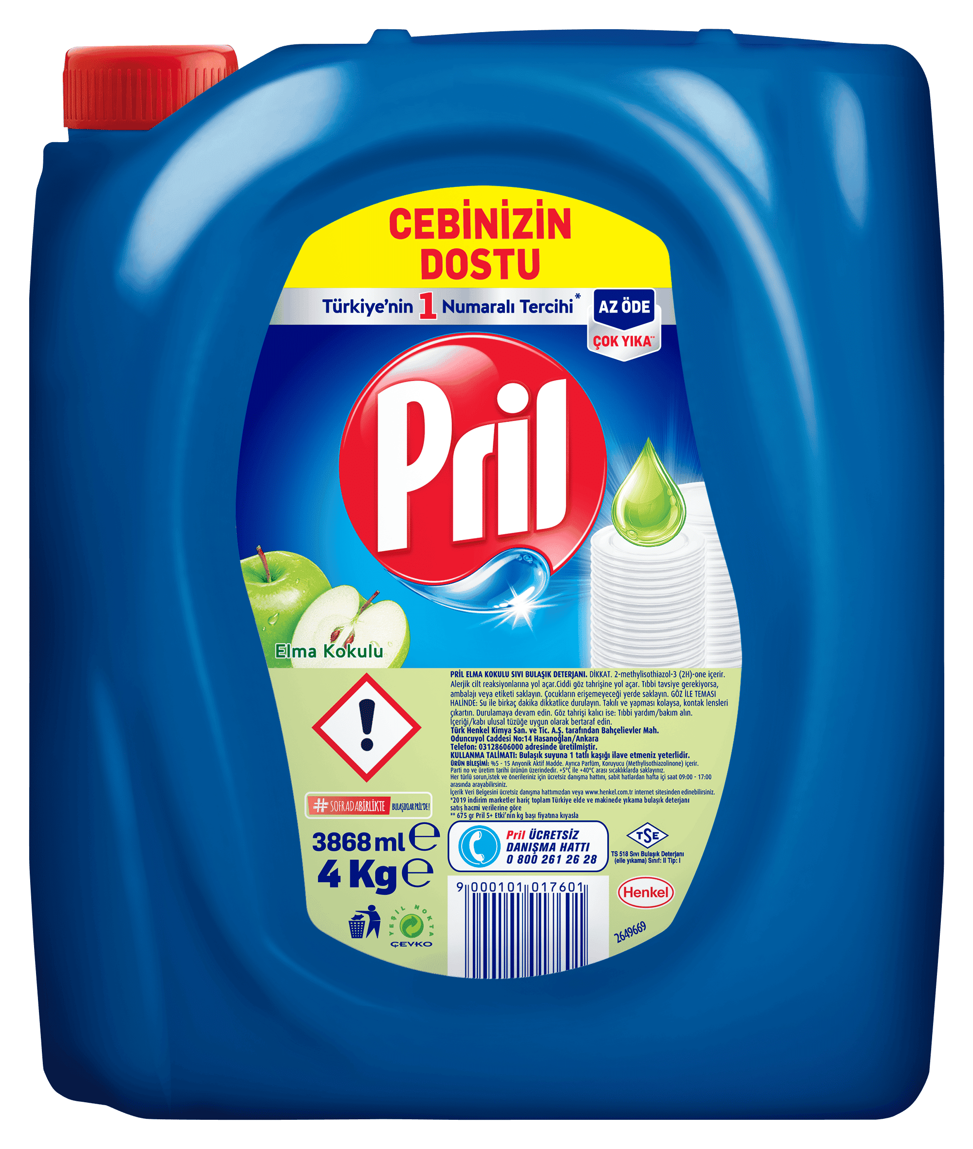 Pril Sıvı Bulaşık Deterjanı Elma 4 Kg