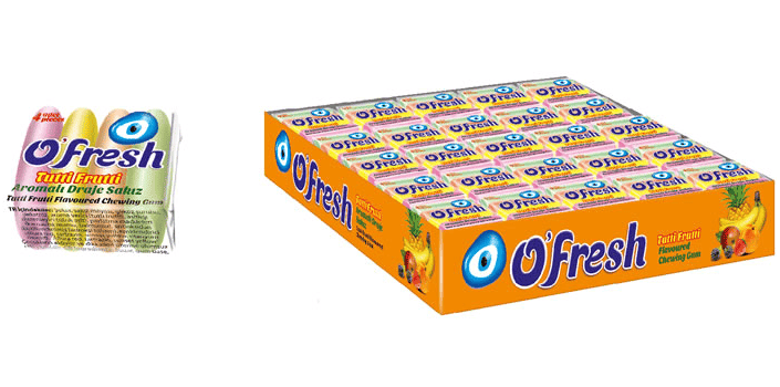 Saadet O'fresh Tutti Frutti Flavoured Sugared Dragee Gum 5 gr