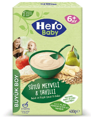 Ülker Hero Baby Sütlü Meyveli 8 Tahıllı Bebek Maması 400 Gr