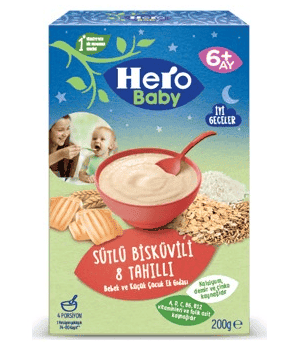 Ülker Hero Baby Milk Biscuits 8 Grain Baby Food 200 gr