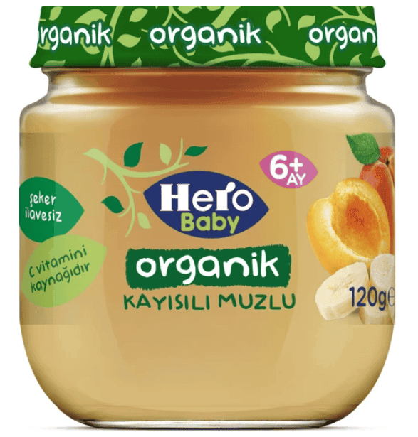 Ülker Hero Baby Organic Apricot Banana Baby Food 120 gr